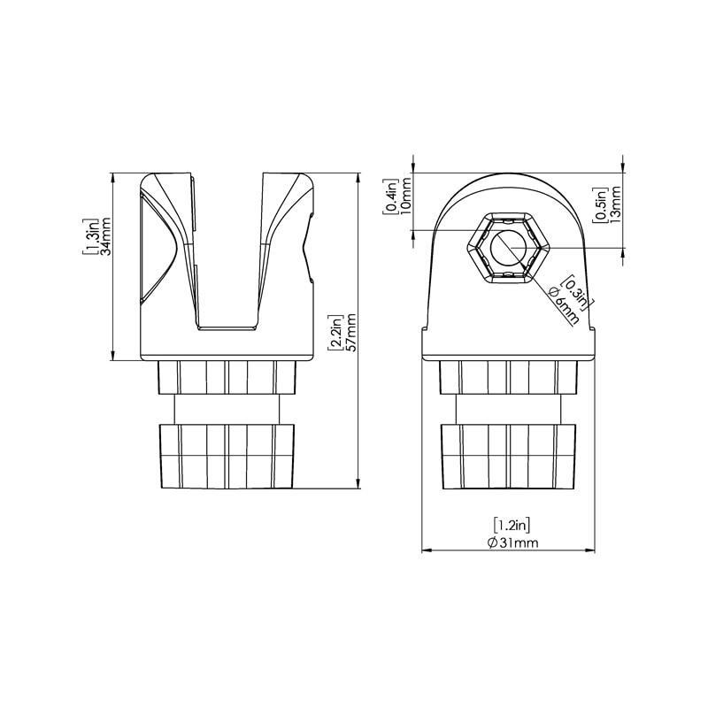 Railblaza Clevis/Bimini Support Pair Railblaza Clevis/Bimini Support Pair