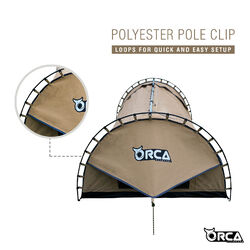 Orca Outdoors Deluxe Double Size Canvas Swag with 70mm Mattress and Awning Poles - Sand