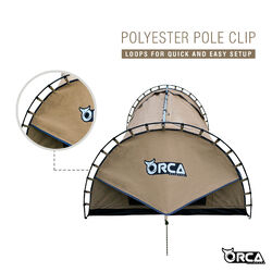 Orca Outdoors Deluxe Double Size Canvas Swag with 70mm Mattress and Awning Poles - Sand Orca Outdoors Deluxe Double Size Canvas Swag with 70mm Mattress and Awning Poles - Sand