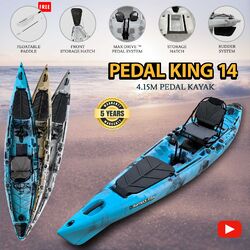Pedal King 14 Foot Pedal Kayak Blue Sea [Sydney]