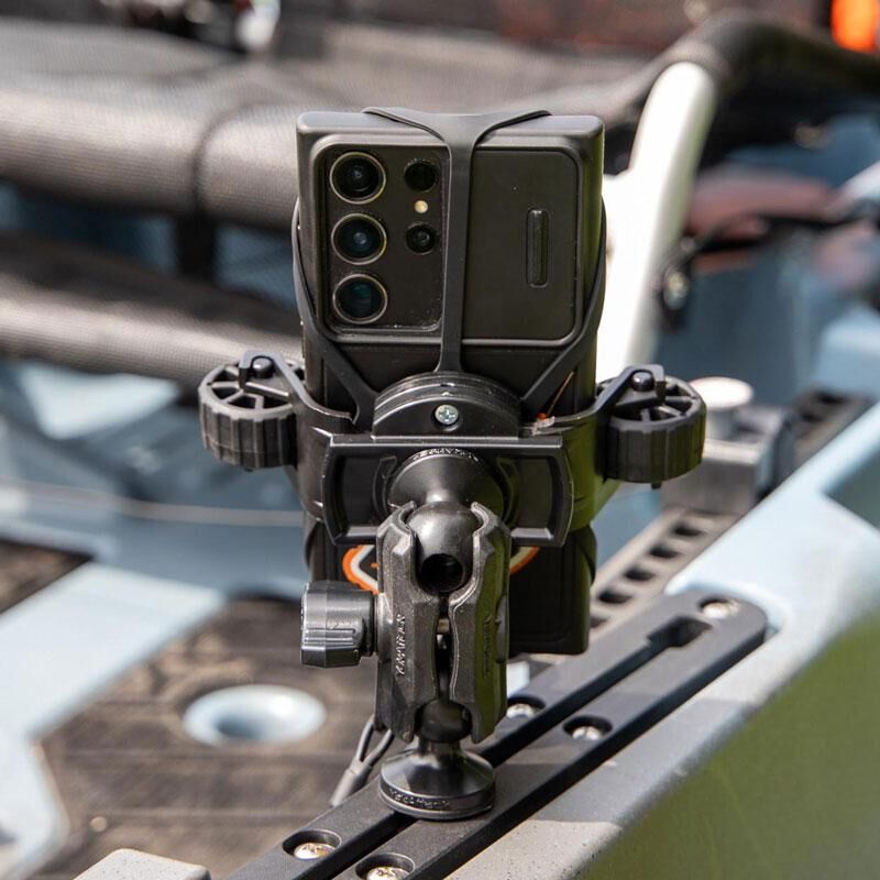 YakAttack RotoGrip Phone Holder with 1" Screwball Track Mount YakAttack RotoGrip Phone Holder with 1" Screwball Track Mount