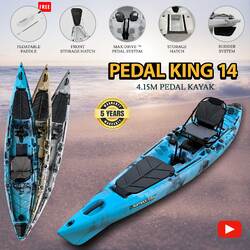 Pedal King 14 Foot Pedal Kayak Blue Sea [Adelaide]