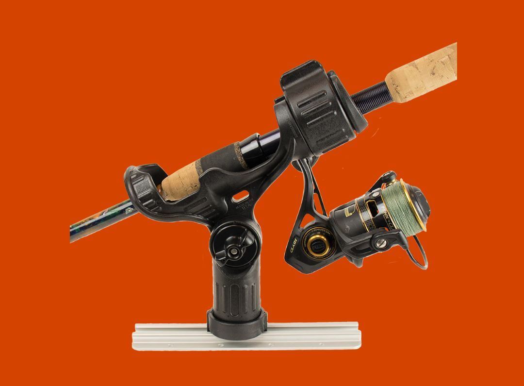 YakAttack Omega Rod Holder with Track Mounted LockNLoad Mounting System YakAttack Omega Rod Holder with Track Mounted LockNLoad Mounting System