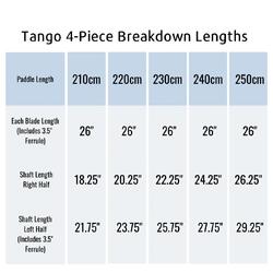 Aqua Bound Tango Fiberglass 4pc Straight Shaft Kayak Paddle Fuego