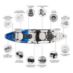 Merlin Pro Double Fishing Kayak Package - Blue Camo [Adelaide]