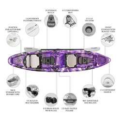 Merlin Pro Double Fishing Kayak Package - Purple Camo [Brisbane-Darra]