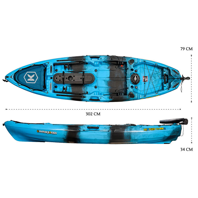 NEXTGEN 10 MKII Pro Fishing Kayak Package - Sky Blue [Brisbane-Coorparoo]
