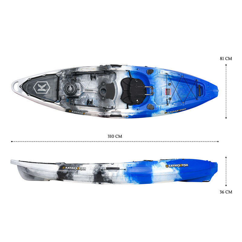 NextGen 1 +1 Fishing Tandem Kayak Package - Blue Camo [Melbourne]