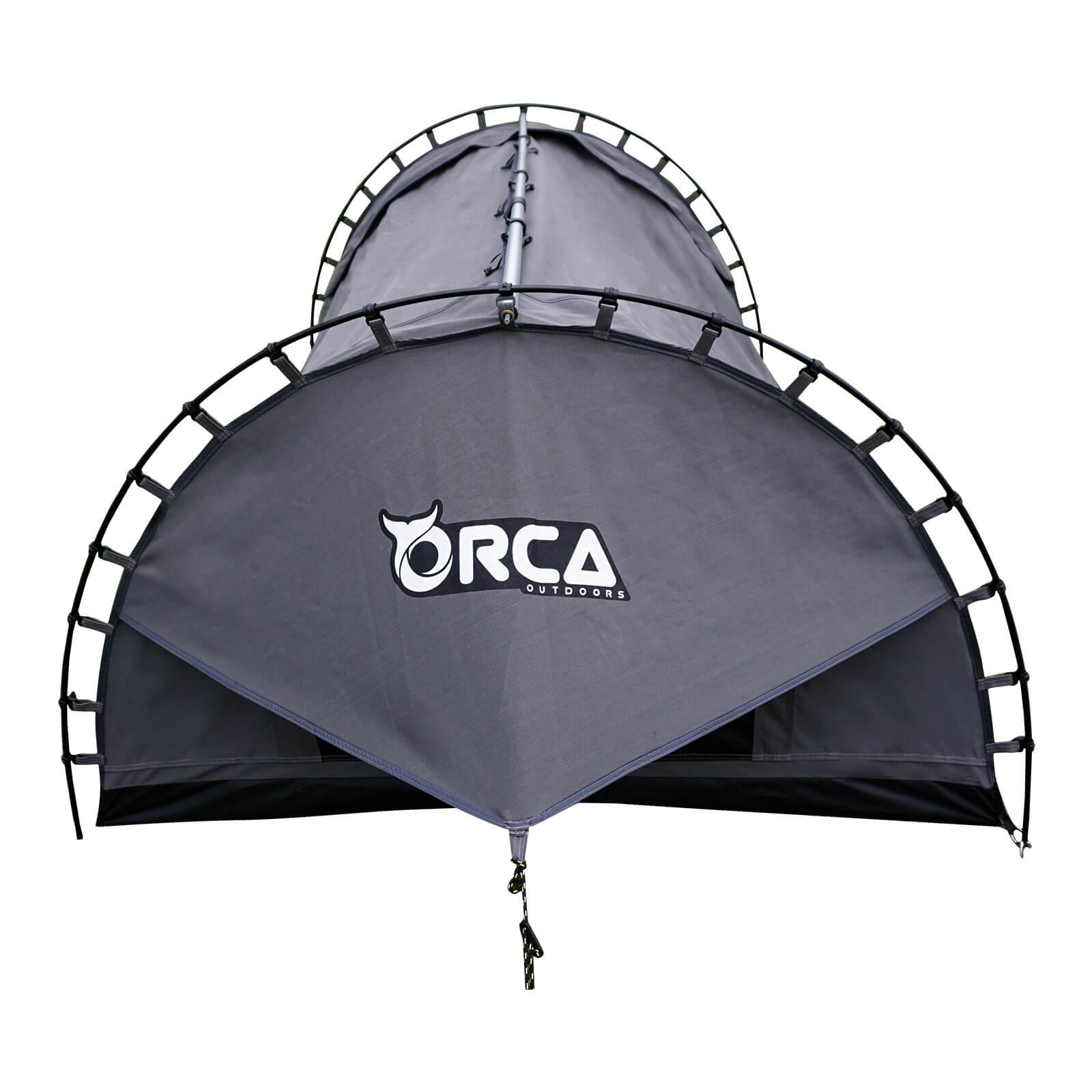 Orca Outdoors Deluxe Double Size Canvas Swag with 70mm Mattress and Awning Poles - Grey Orca Outdoors Deluxe Double Size Canvas Swag with 70mm Mattress and Awning Poles - Grey