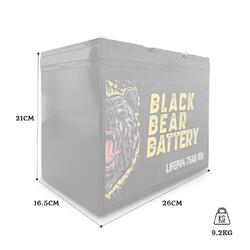 Black Bear Battery LiFePO4 100AH Battery with 20A Charger Black Bear Battery LiFePO4 100AH Battery with 20A Charger