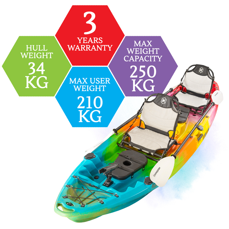 Merlin Pro Double Fishing Kayak Package - Rainbow [Newcastle]