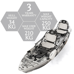 Merlin Pro Double Fishing Kayak Package - Grey Camo [Brisbane-Darra]
