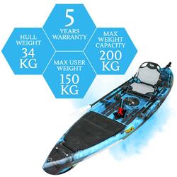 Kronos Foot Pedal Pro Fish Kayak Package with Max-Drive  - Bahamas [Adelaide]