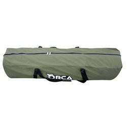 Orca Outdoors Deluxe Double Size Canvas Swag with 70mm Mattress and Awning Poles - Khaki