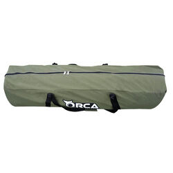 Orca Outdoors Deluxe Double Size Canvas Swag with 70mm Mattress and Awning Poles - Khaki Orca Outdoors Deluxe Double Size Canvas Swag with 70mm Mattress and Awning Poles - Khaki