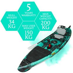 Kronos Foot Pedal Pro Fish Kayak Package with Max-Drive  - Bora Bora [Newcastle]