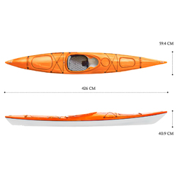 Orca Outdoors Xlite 14 Ultralight Performance Touring Kayak - Orange [Perth]