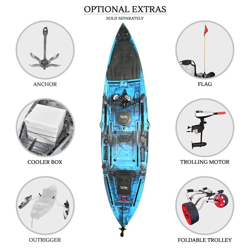Kronos Foot Pedal Pro Fish Kayak Package with Max-Drive  - Bahamas [Newcastle]