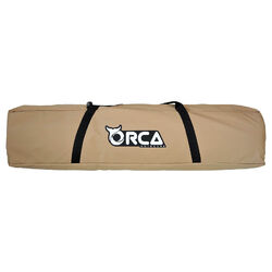 Orca Outdoors Deluxe Double Size Canvas Swag with 70mm Mattress and Awning Poles - Sand Orca Outdoors Deluxe Double Size Canvas Swag with 70mm Mattress and Awning Poles - Sand