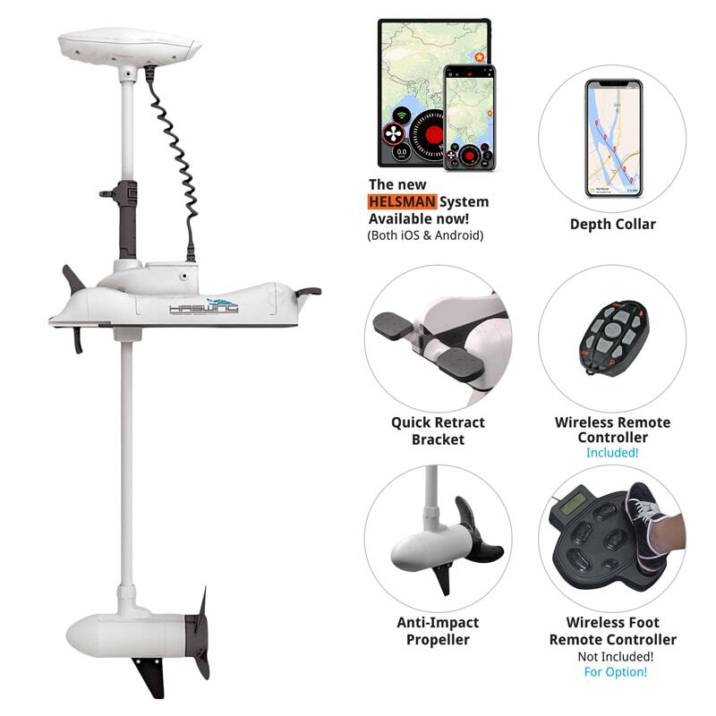 Haswing Cayman B 55lbs Trolling Motor 12V with GPS White 1899