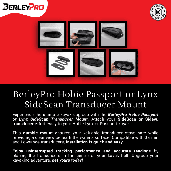 BerleyPro Hobie Passport or Lynx SideScan Transducer Mount