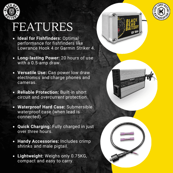 Black Bear Battery 10AH Battery with 3A Charger