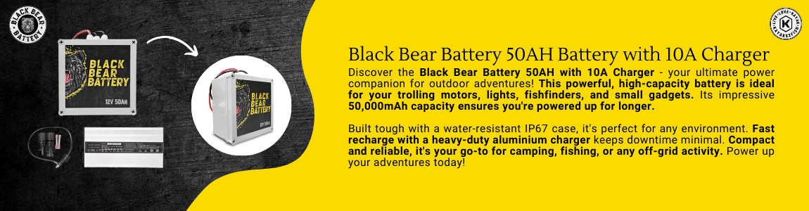 Black Bear Battery 50AH Battery with 10A Charger