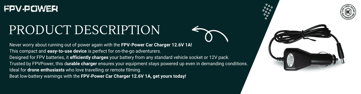 FPV-Power Car Charger 12.6V 1A