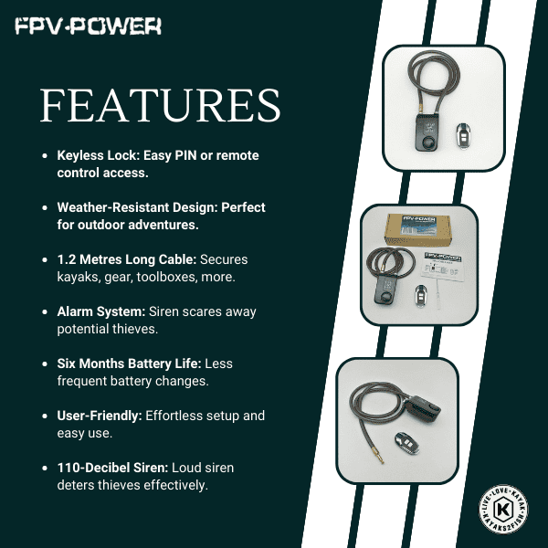 FPV-Power Kayak Alarm Lock 1.2M with Remote