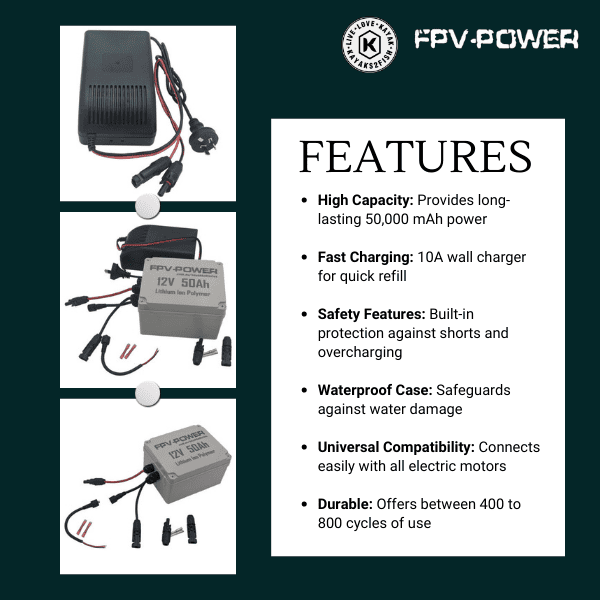 FPV-Power Kayak Battery Combo 12V 50AH