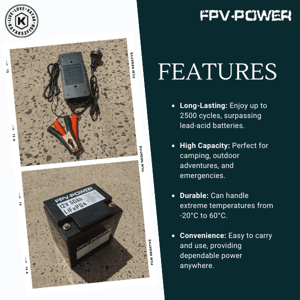 FPV-Power LiFePO4 12V 50Ah + 10A Charger