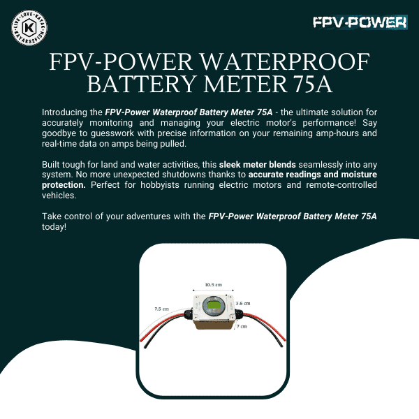 FPV-Power Waterproof Battery Meter 75A