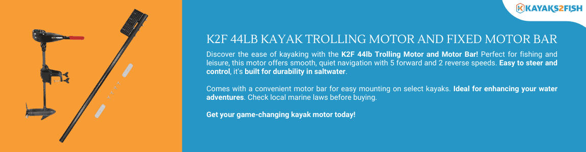 K2F 44lb Kayak Trolling Motor and Fixed Motor Bar