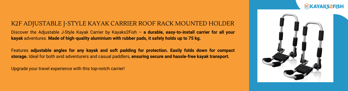 K2F Adjustable J-Style Kayak Carrier Roof Rack Mounted Holder