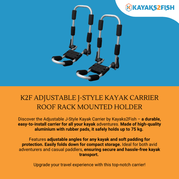 K2F Adjustable J-Style Kayak Carrier Roof Rack Mounted Holder