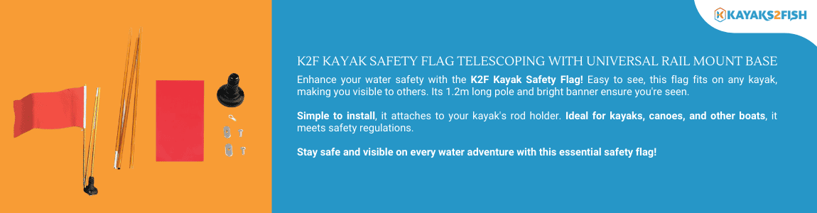 K2F Kayak Safety Flag Telescoping with Universal Rail Mount Base