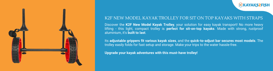 K2F New Model Kayak Trolley for Sit on Top Kayaks with Straps
