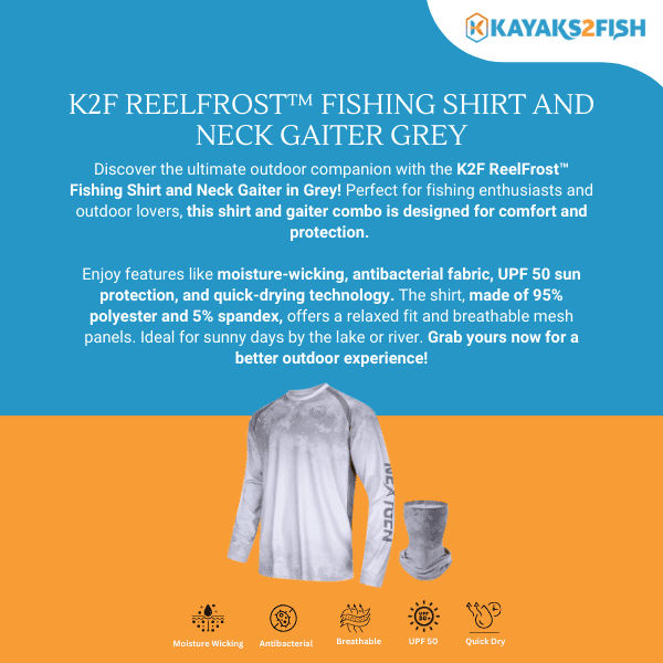 K2F ReelFrost™ Fishing Shirt and Neck Gaiter Grey