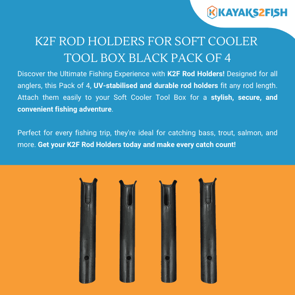 K2F Rod Holders for Soft Cooler Tool Box Black Pack of 4