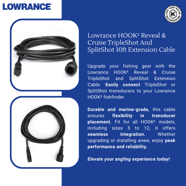 Lowrance HOOK² Reveal & Cruise TripleShot And SplitShot 10ft Extension Cable