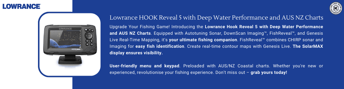 Lowrance HOOK Reveal 5 with Deep Water Performance and AUS NZ Charts
