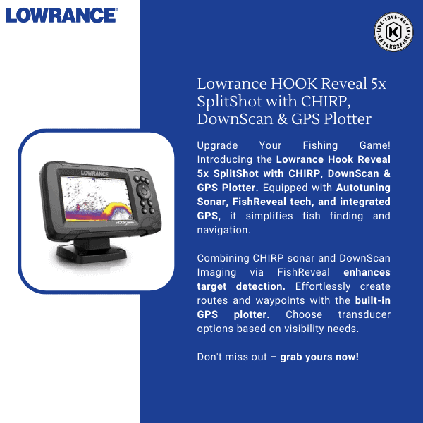 Lowrance HOOK Reveal 5x SplitShot with CHIRP, DownScan GPS Plotter