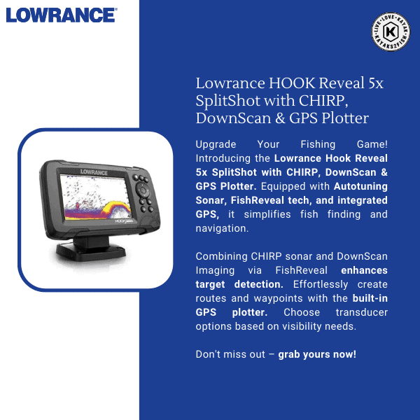 Lowrance HOOK Reveal 5x SplitShot with CHIRP, DownScan & GPS Plotter