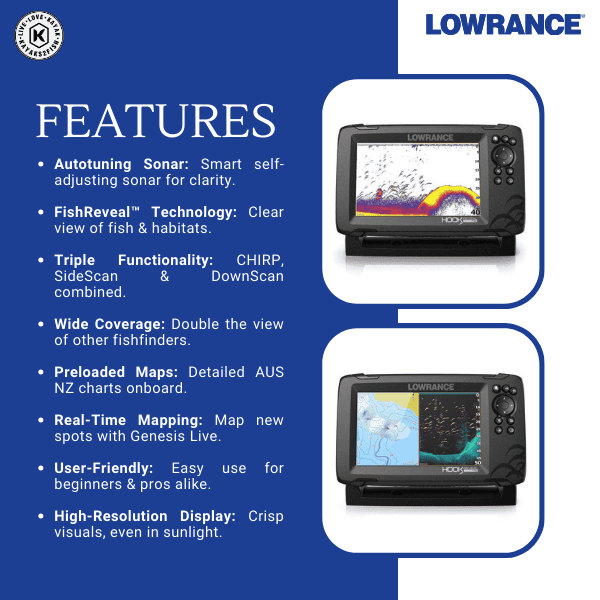 Lowrance HOOK Reveal 7 TripleShot with CHIRP, SideScan, DownScan