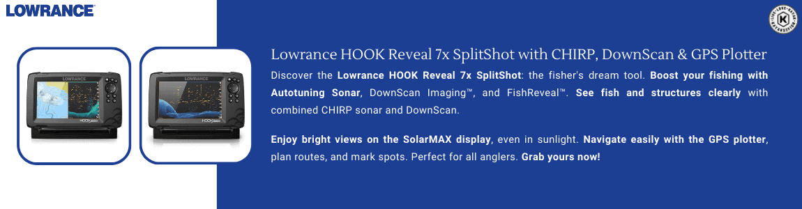 Lowrance HOOK Reveal 7x SplitShot with CHIRP, DownScan & GPS Plotter