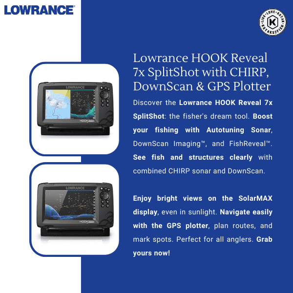 Lowrance HOOK Reveal 7x SplitShot with CHIRP, DownScan & GPS Plotter