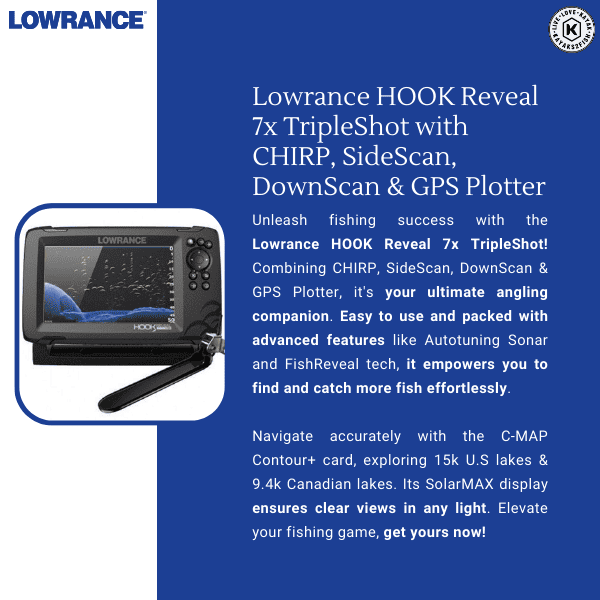 Lowrance Hook Reveal 7X Fishfinder W/TripleShot Transom Mount Transducer :  : Sports & Outdoors