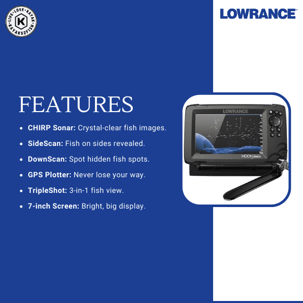 Lowrance HOOK Reveal 7x TripleShot with CHIRP, SideScan, DownScan