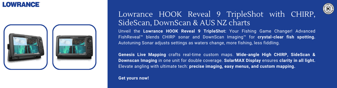 Lowrance HOOK Reveal 9 TripleShot with CHIRP, SideScan, DownScan AUS NZ  charts - $1049 - Kayaks2Fish