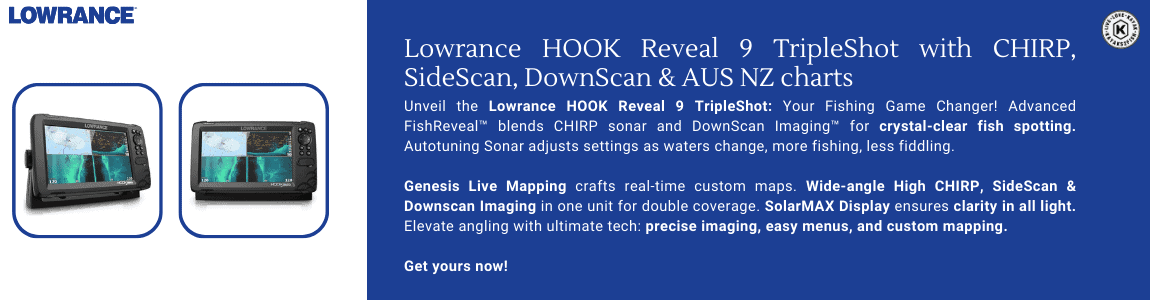 Lowrance HOOK Reveal 9 TripleShot with CHIRP, SideScan, DownScan & AUS NZ charts